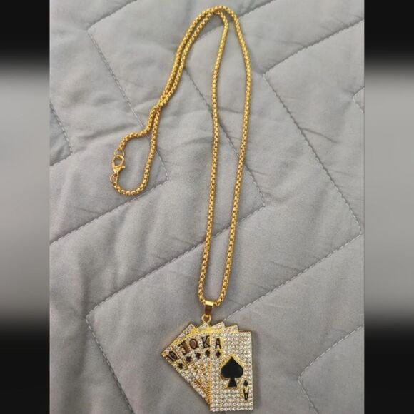 Blinged out Poker Chain 23 inches - Picture 4 of 5